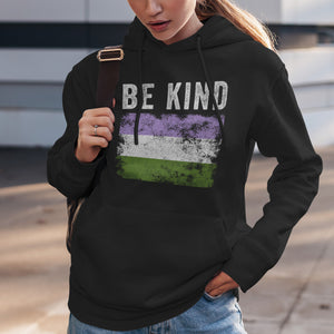 Be Kind Genderqueer Flag - LGBT+ Hoodie