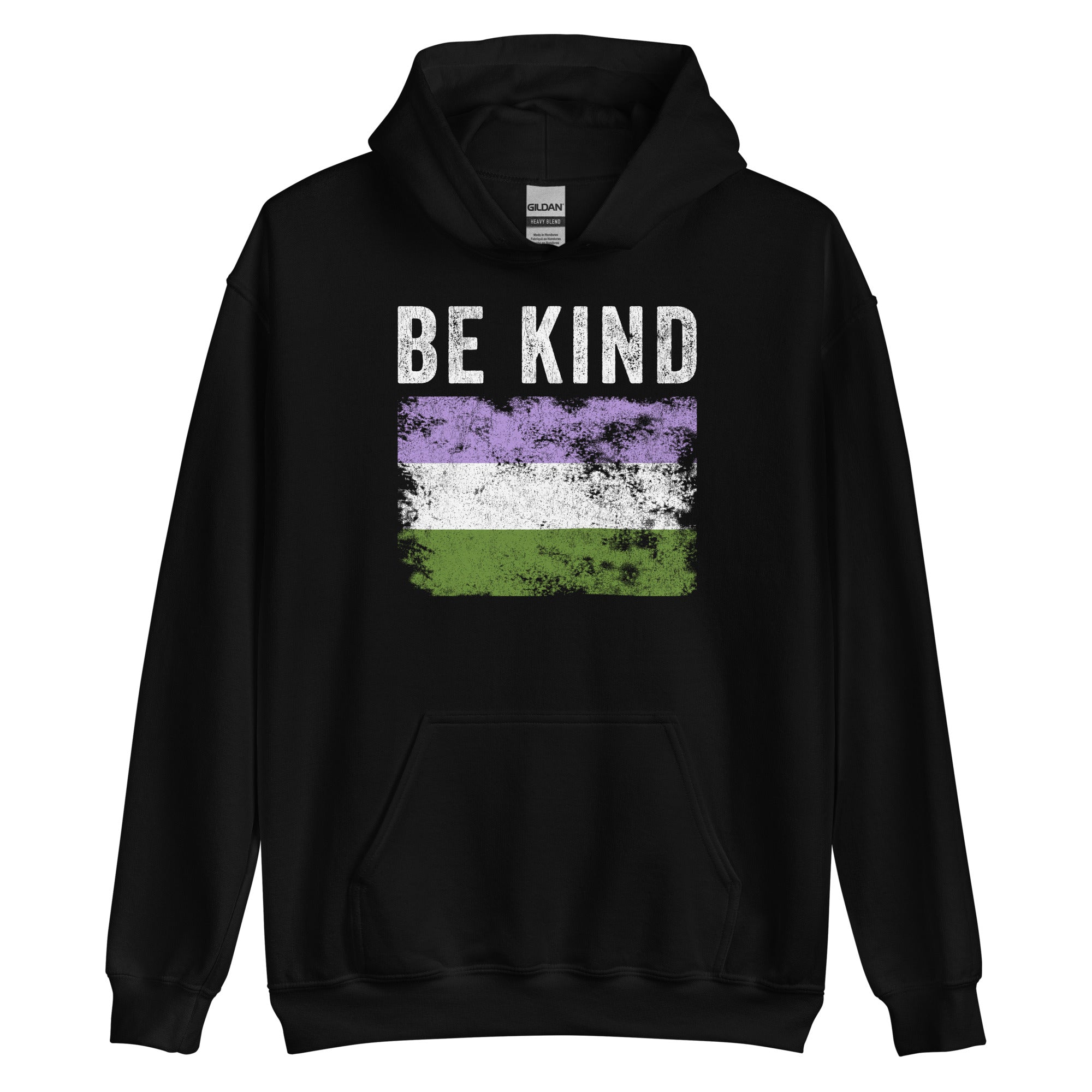 Be Kind Genderqueer Flag - LGBTQIA2S+ Hoodie