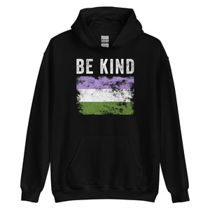 Be Kind Genderqueer Flag - LGBTQIA2S+ Hoodie