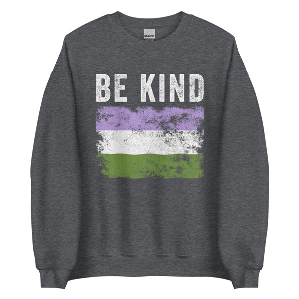 Be Kind Genderqueer Flag - LGBTQIA2S+ Sweatshirt