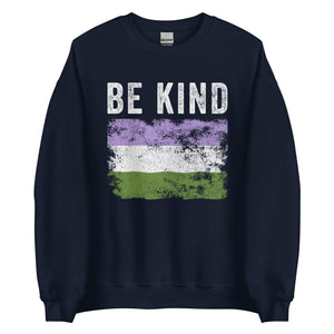 Be Kind Genderqueer Flag - LGBT+ Sweatshirt