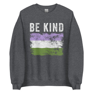 Be Kind Genderqueer Flag - LGBT+ Sweatshirt