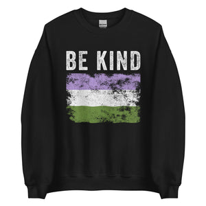 Be Kind Genderqueer Flag - LGBT+ Sweatshirt