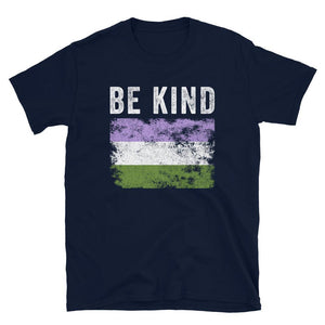 Be Kind Genderqueer Flag - LGBT+ T-Shirt