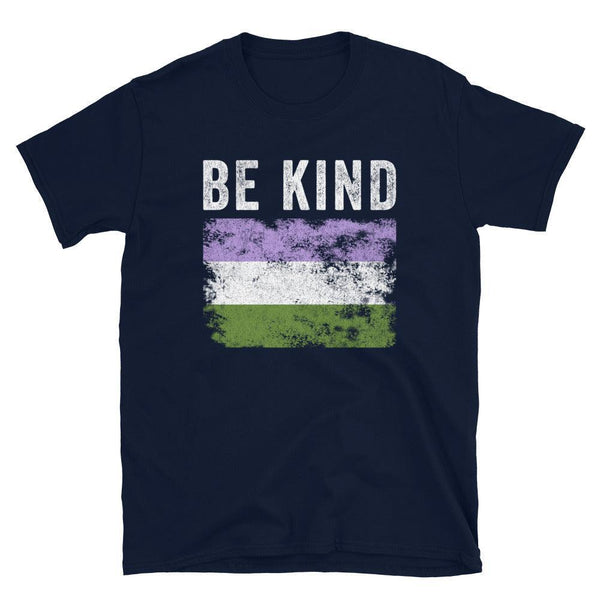 Be Kind Genderqueer Flag - LGBT+ T-Shirt