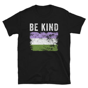 Be Kind Genderqueer Flag - LGBT+ T-Shirt