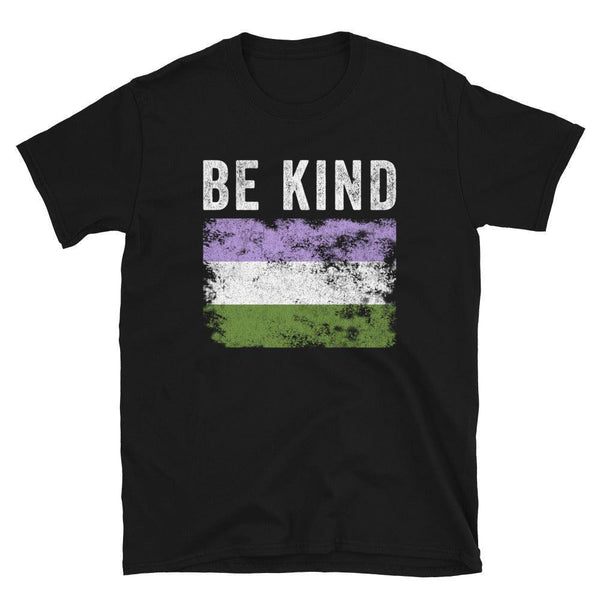 Be Kind Genderqueer Flag - LGBT+ T-Shirt