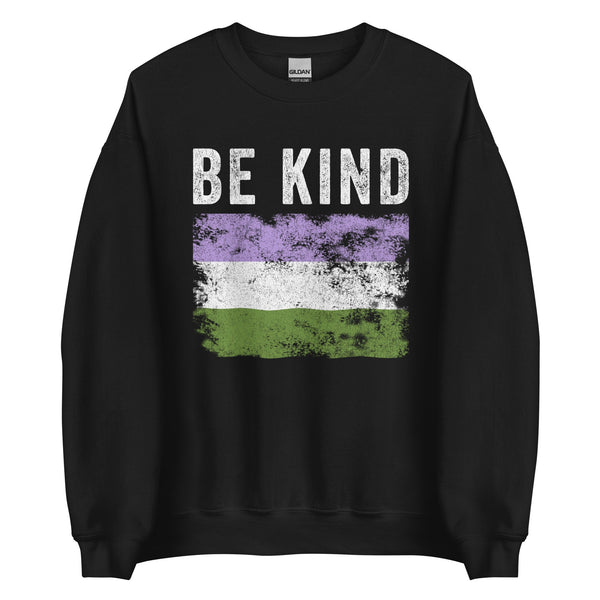 Be Kind Genderqueer Flag - LGBTQIA2S+ Sweatshirt
