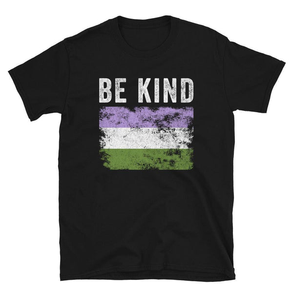 Be Kind Genderqueer Flag - LGBTQIA2S+ T-Shirt