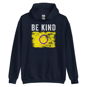 Be Kind Intersex Flag - Distressed LGBT+ Hoodie
