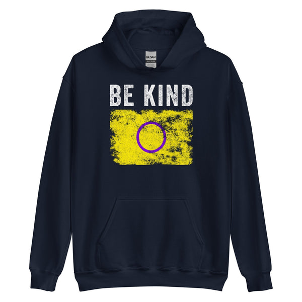 Be Kind Intersex Flag - Distressed LGBT+ Hoodie