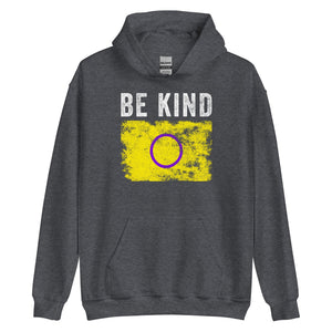Be Kind Intersex Flag - Distressed LGBT+ Hoodie