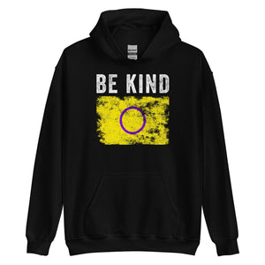 Be Kind Intersex Flag - Distressed LGBT+ Hoodie