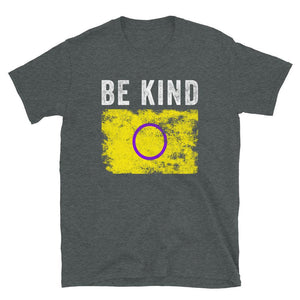 Be Kind Intersex Flag - Distressed LGBT+ T-Shirt