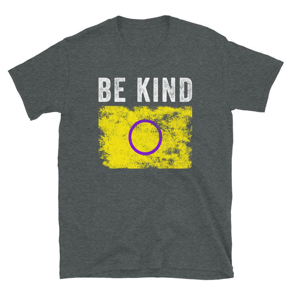 Be Kind Intersex Flag - Distressed LGBT+ T-Shirt