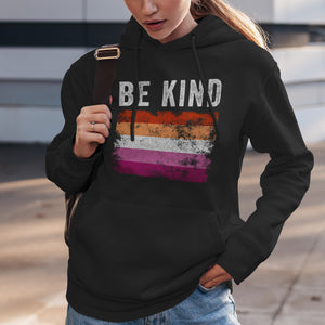 Be Kind Lesbian Flag - LGBT+ Hoodie
