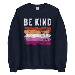 Be Kind Lesbian Flag - LGBTQIA2S+ Sweatshirt