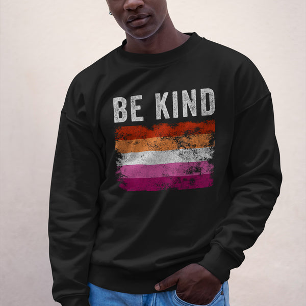 Be Kind Lesbian Flag - LGBT+ Sweatshirt