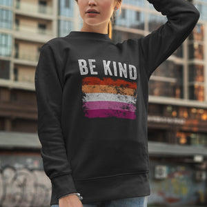 Be Kind Lesbian Flag - LGBT+ Sweatshirt