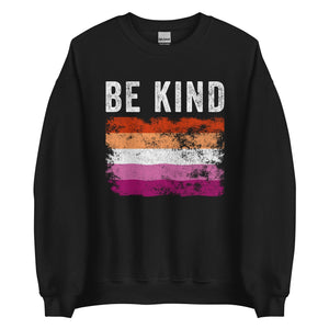 Be Kind Lesbian Flag - LGBTQIA2S+ Sweatshirt