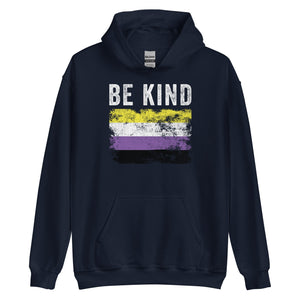 Be Kind Nonbinary Flag - LGBTQIA2S+ Hoodie