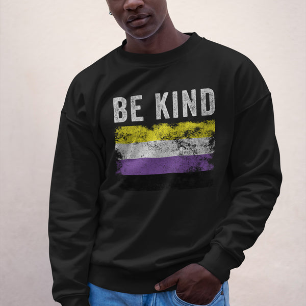Be Kind Nonbinary Flag - LGBT+ Sweatshirt