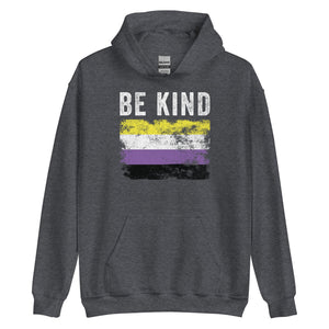 Be Kind Nonbinary Flag - LGBT+ Hoodie