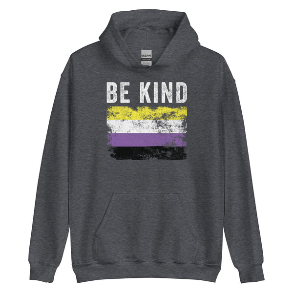 Be Kind Nonbinary Flag - LGBT+ Hoodie
