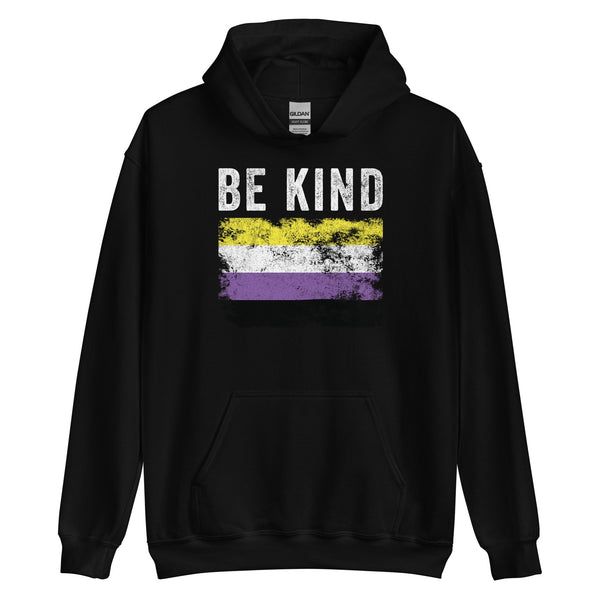 Be Kind Nonbinary Flag - LGBT+ Hoodie