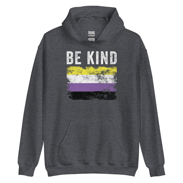 Be Kind Nonbinary Flag - LGBTQIA2S+ Hoodie