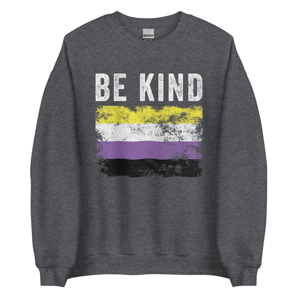 Be Kind Nonbinary Flag - LGBTQIA2S+ Sweatshirt