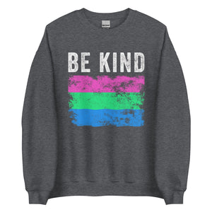 Be Kind Polysexual Flag - LGBTQIA2S+ Sweatshirt