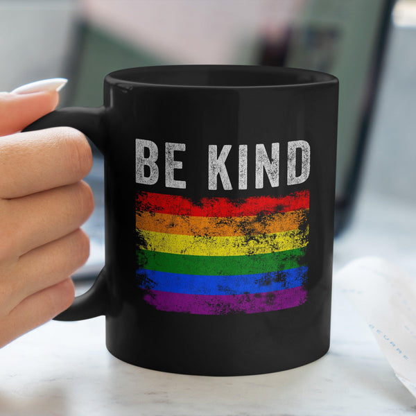 Be Kind Pride Flag - Distressed LGBT+ Mug