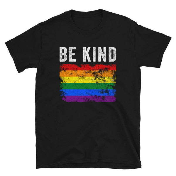 Be Kind Pride Flag - Distressed LGBT+ T-Shirt