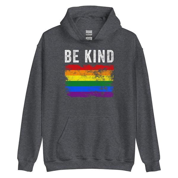 Be Kind Pride Flag - Distressed LGBTQIA2S+ Hoodie