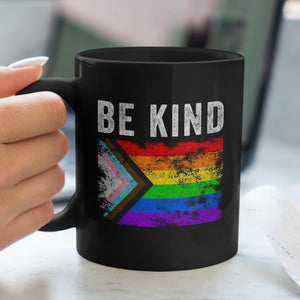 Be Kind Progress Pride Flag - Distressed LGBT+ Mug