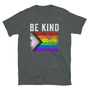 Be Kind Progress Pride Flag - Distressed LGBT+ T-Shirt