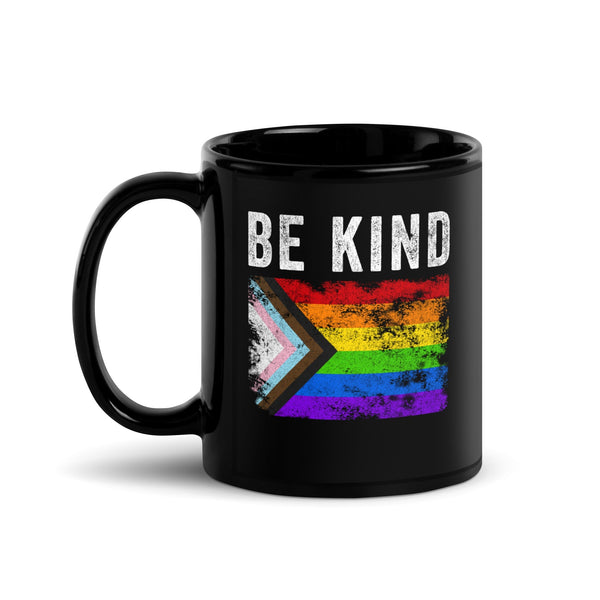 Be Kind Progress Pride Flag - Distressed LGBTQIA2S+ Mug