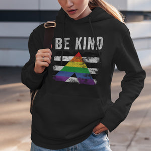 Be Kind Straight Ally - Distressed LGBT+ Hoodie