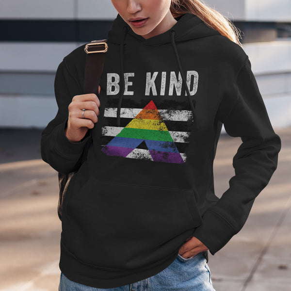 Be Kind Straight Ally - Distressed LGBT+ Hoodie