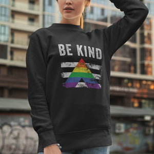 Be Kind Straight Ally - Distressed LGBT+ Sweatshirt