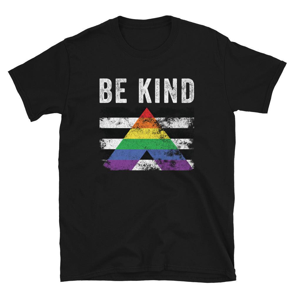 Be Kind Straight Ally - Distressed LGBTQIA2S+ T-Shirt