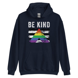 Be Kind Straight Ally - Distressed LGBT+ Hoodie