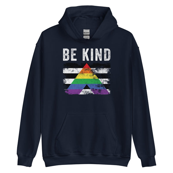 Be Kind Straight Ally - Distressed LGBT+ Hoodie