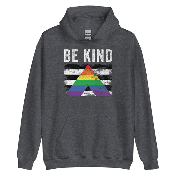 Be Kind Straight Ally - Distressed LGBT+ Hoodie