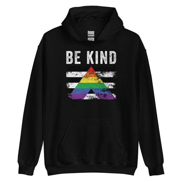 Be Kind Straight Ally - Distressed LGBT+ Hoodie