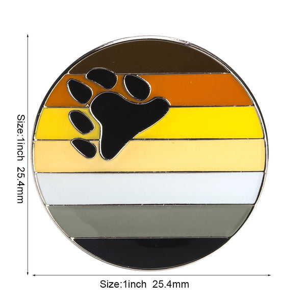 Bear Pride Flag Lapel Pin - LGBTQIA2S+ Enamel Pin Flag