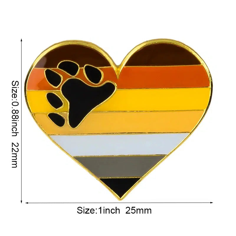 Bear Pride Flag Lapel Pins - LGBTQIA2S+ Enamel Pin Flag