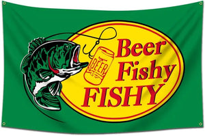Beer Fishy Fishy Flag - 90x150cm(3x5ft) - 60x90cm(2x3ft) - Funny Fishing Flag