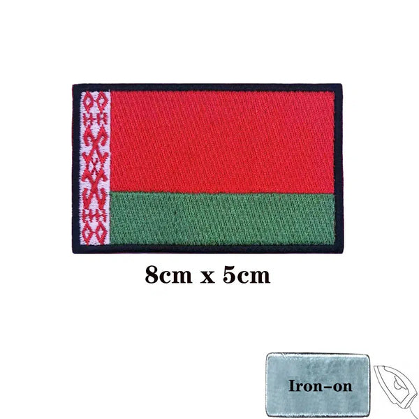 Belarus Flag Patch - Iron On/Hook & Loop Patch